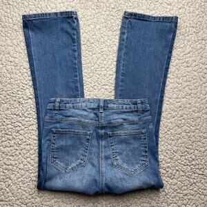 Chelsea & Violet Boot Cut Jeans Womens 25 Blue Flare Retro Stripe Festive